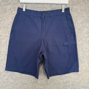 Nike Club Chino Shorts Men 30 Navy Blue Cotton 8" Inseam Golf Casual fz5772 NWOT